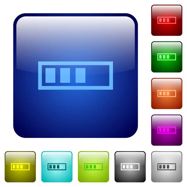 ProgressBar barevná čtvercová tlačítka — Stockový vektor