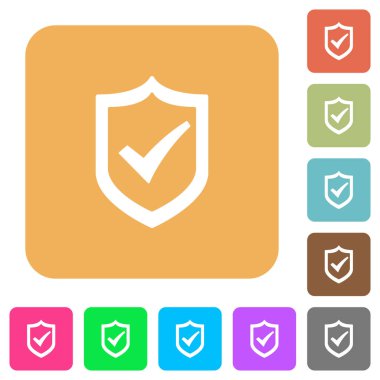 Aktif kalkan yuvarlak kare düz simgeler