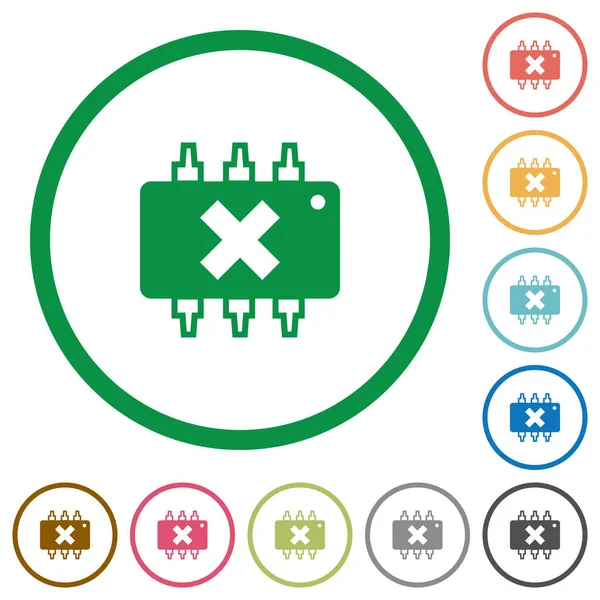 Donanım hatası düz simgeler anahatları ile