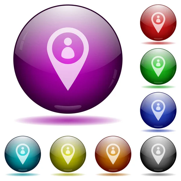 Стеклянные кнопки GPS местоположения — стоковый вектор