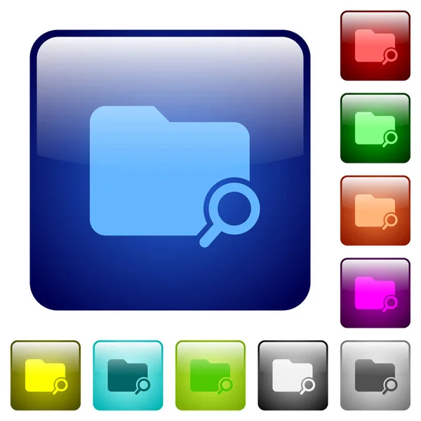 Search folder color square buttons — Stock Vector