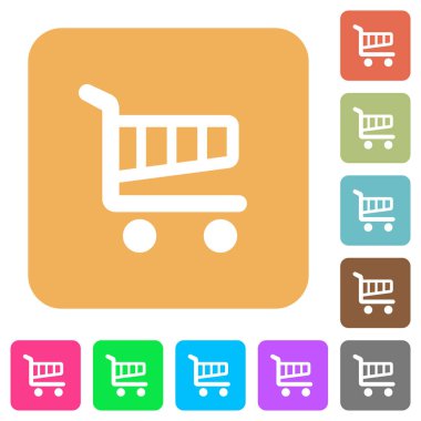 Sepeti yuvarlak kare düz simgeler