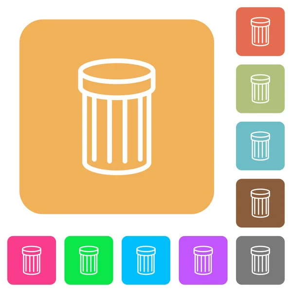 ゴミ箱が正方形に丸められますフラット アイコン — ストックベクタ