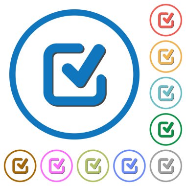 Onay işareti simgeleriyle gölgeler ve anahatlar