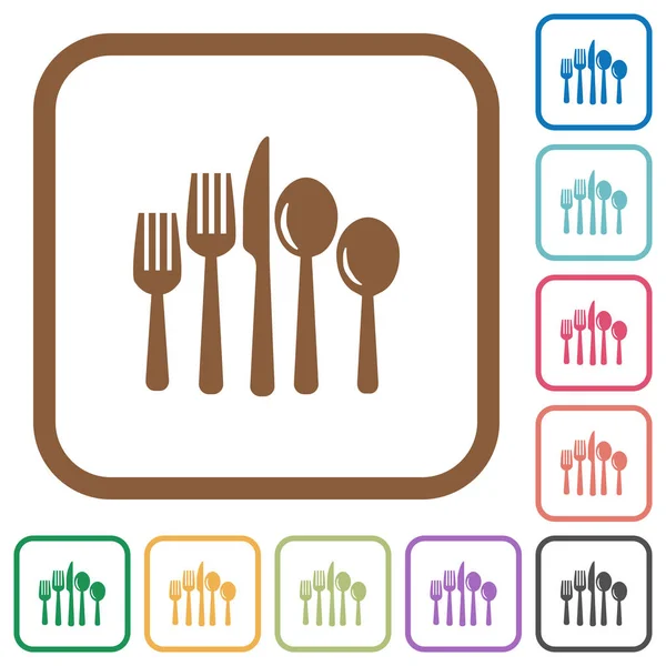 Cutlery simple icons — Stock Vector