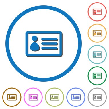 Gölgeler ve anahatları ile kimlik kartı simgeleri