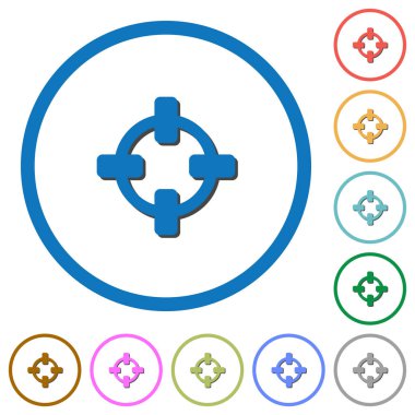 Gölgeler ve anahatları ile hedef simgeleri