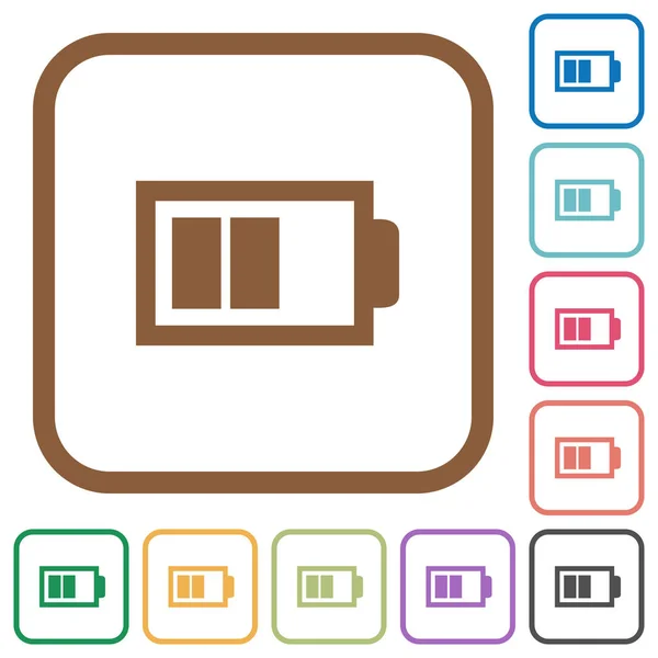 Meia bateria com duas unidades de carga ícones simples — Vetor de Stock