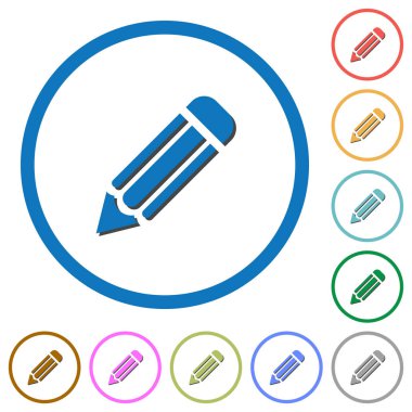 Gölgeler ve anahatları ile kalem simgeleri