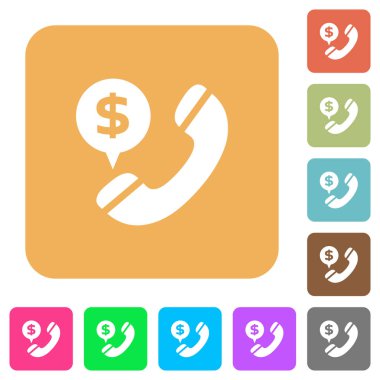 Doları çağrı yuvarlak kare düz simgeler