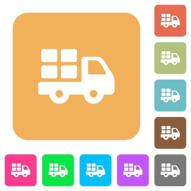 Taşıma yuvarlak kare düz simgeler