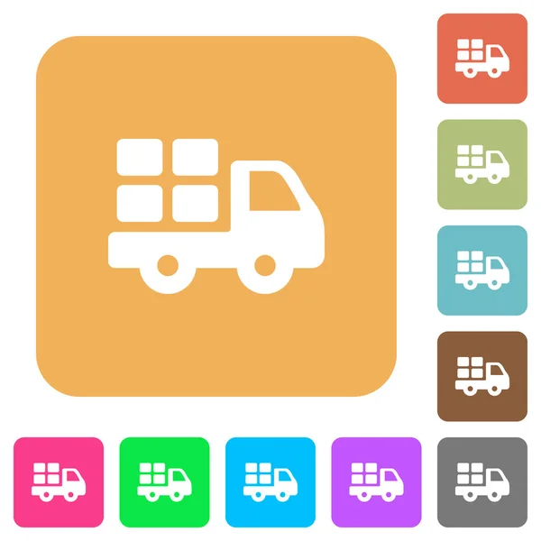 Transporte redondeado iconos planos cuadrados — Vector de stock