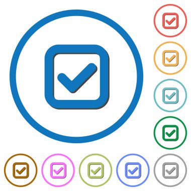 Onay kutusu simgeleri gölgeler ve anahatlar