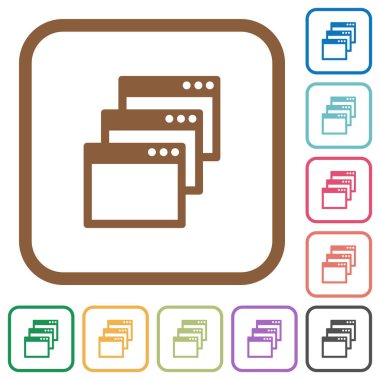 Art arda sıralı pencere görünüm modu basit simgeler