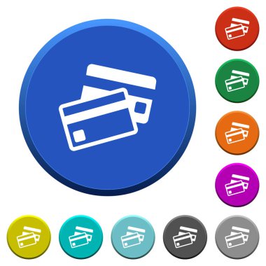 Kredi kartları eğimli düğmeleri