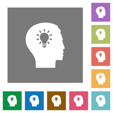 Fikir kare düz simgeler