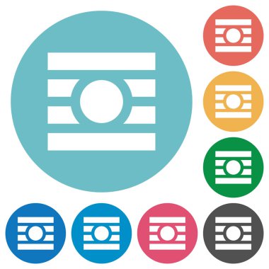 Düz yuvarlak simgeler nesnelerin çevresine metin sarma