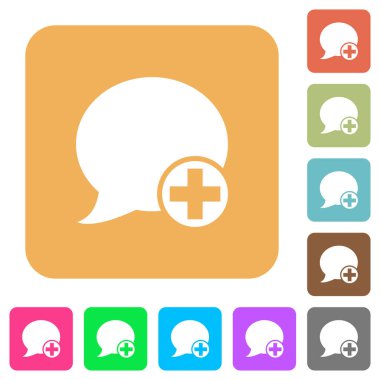 Post blog yorum yuvarlak kare düz simgeler