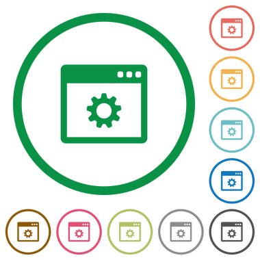 Uygulama ayarları düz simgeler anahatları ile