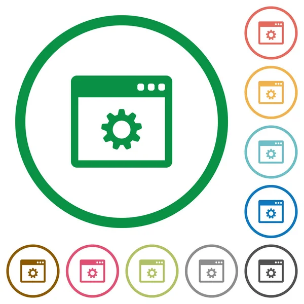 Uygulama ayarları düz simgeler anahatları ile