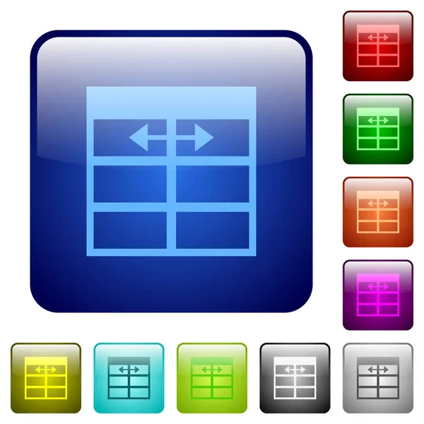 Електронна таблиця коригує кольорові квадратні кнопки ширини стовпчика таблиці — стоковий вектор