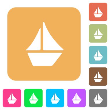 Yelkenli yuvarlak kare düz simgeler