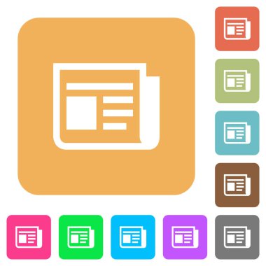 Haber yuvarlak kare düz simgeler