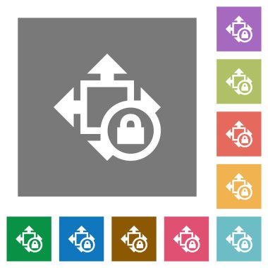 Boyutu kilit kare düz simgeler