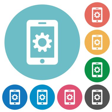 Telefon ayarları düz yuvarlak simgeler