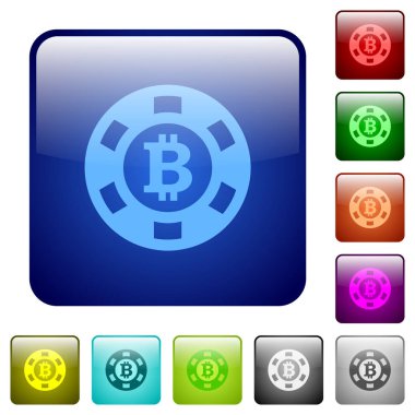 Bitcoin casino çip renkli kare düğmeler