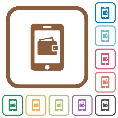 Mobil cüzdan basit simgeler