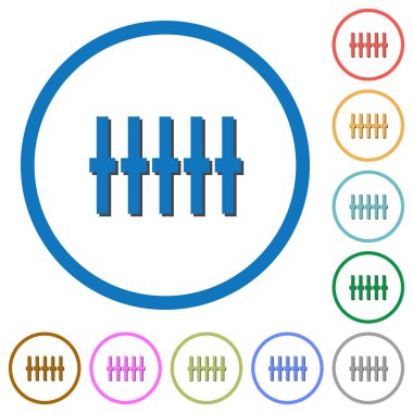 Grafik Equalizer'ı simgelerle gölgeler ve anahatlar