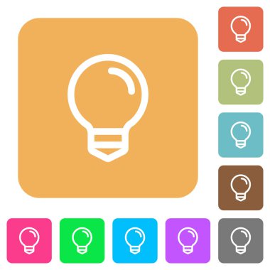 Ampul yuvarlak kare düz simgeler