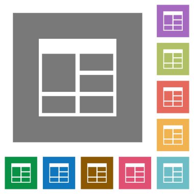 Elektronik tablo dikey olarak tablo hücreleri Birleştir kare düz simgeler