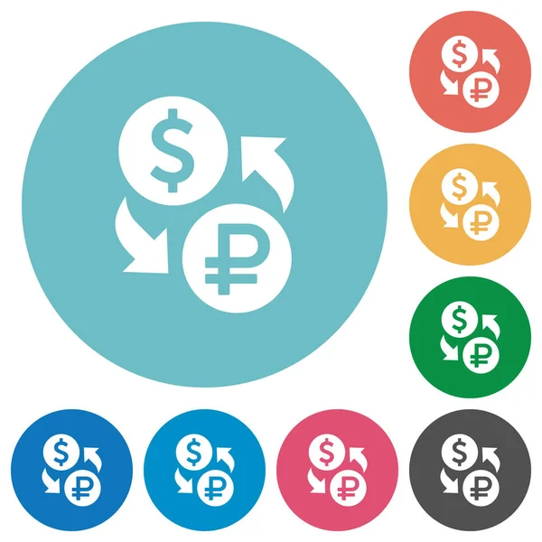 Doları Rublesi Döviz düz yuvarlak simgeler