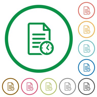 Belge en son değişiklik yapılan saat düz simgeler anahatları ile