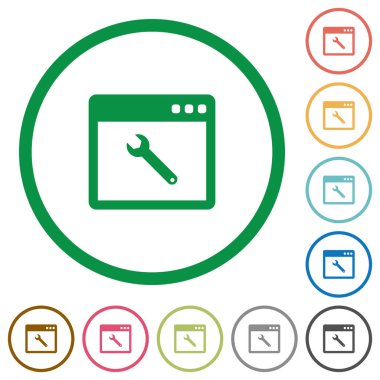 Uygulama bakım düz simgeler anahatları ile