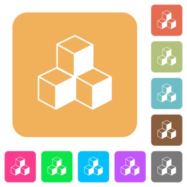 Küpleri yuvarlak kare düz simgeler