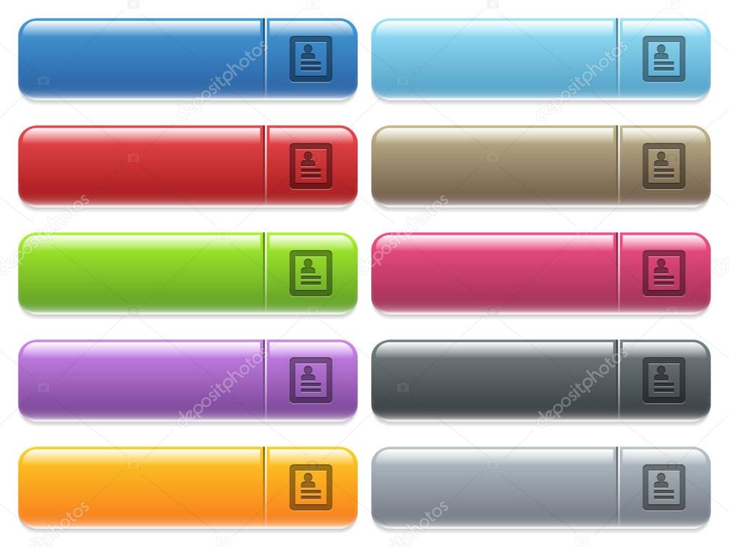 User profile icons on color glossy, rectangular menu button