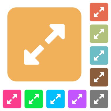 Yeniden boyutlandırma tam yuvarlak kare düz simgeler