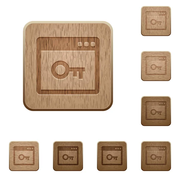 ロック アプリケーション木製ボタン — ストックベクタ