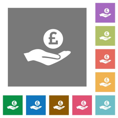 Düz simgeler Lirası kazanç kare