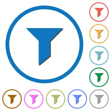 Gölgeler ve anahatları ile filtre simgeler