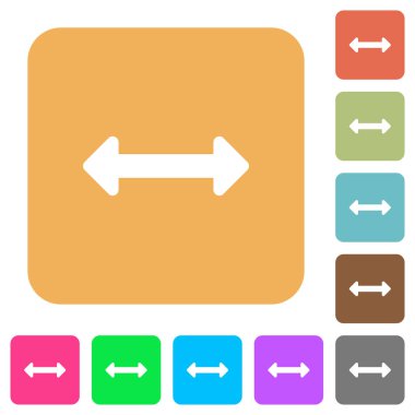 Yeniden boyutlandırma yatay yuvarlak kare düz simgeler