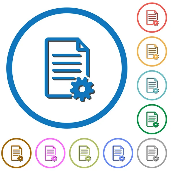 Concept de configuration de documents avec des icônes de roue dentée avec des ombres et — Image vectorielle