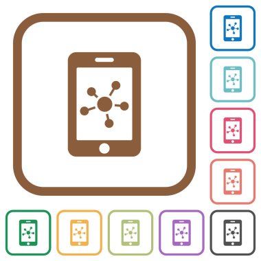 Mobil sosyal ağ basit simgeler