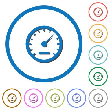 Hız göstergesi kutsal kişilerin resmi ile gölgeler ve anahatlar