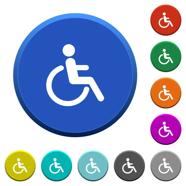Boutons biseautés handicap — Image vectorielle