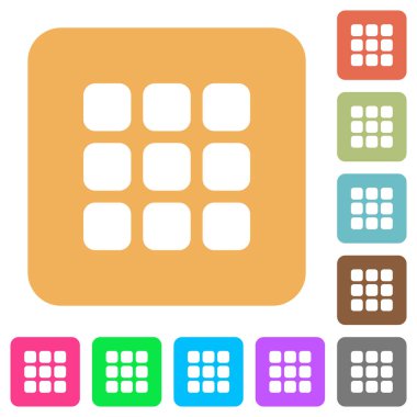 Küçük küçük resim görünümü modu yuvarlak kare düz simgeler