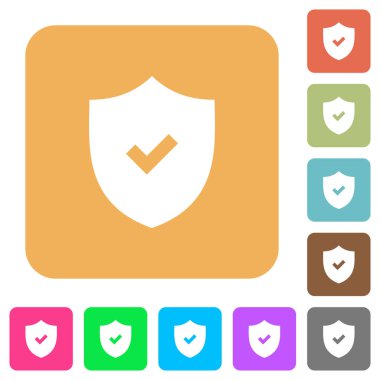 Etkin güvenlik yuvarlak kare düz simgeler